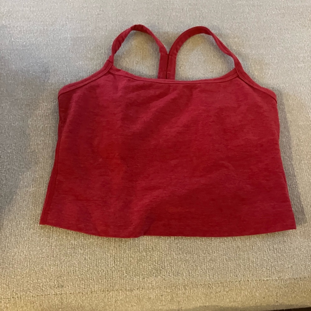 Lululemon Athletica Red Fitted Crop Tank Top